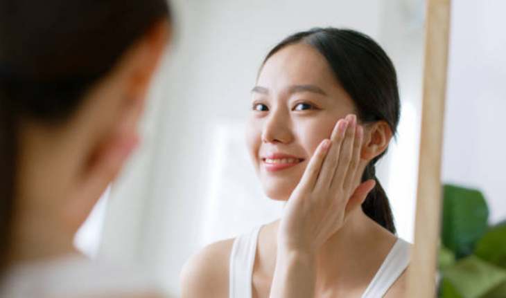 glowing face and a fit body,