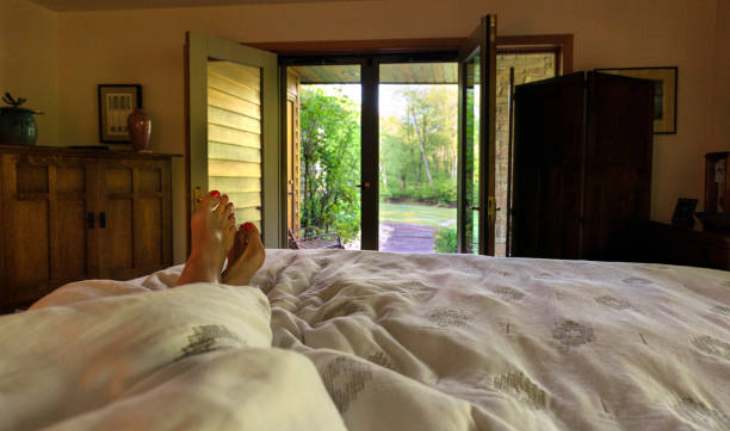 Sleeping with your feet towards the door