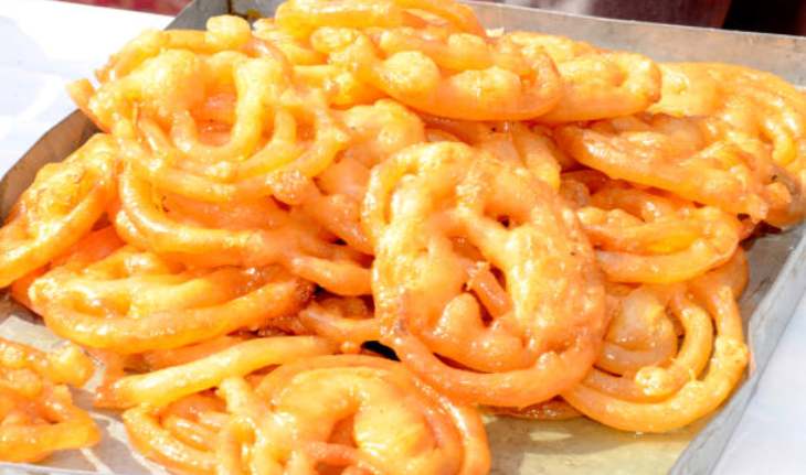 Eating jalebi on Dussehra