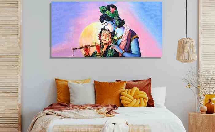 photo of Radha-Krishna in the bedroom