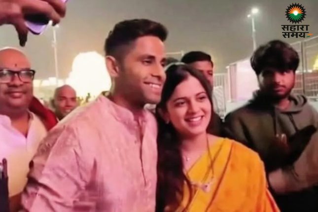 Suryakumar visited Tirupati with his wife Devisha, vowing to win the T20 World Cup 2026.