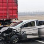 बिजनौर में भीषण सड़क हादसा : तेज रफ्तार क्रेटा कार डंपर में घुसी, 4 लोगों की मौत