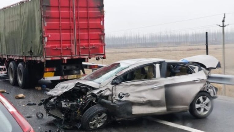 Horrific road accident in Bijnor: High-speed Creta car rams into dumper, 4 killed