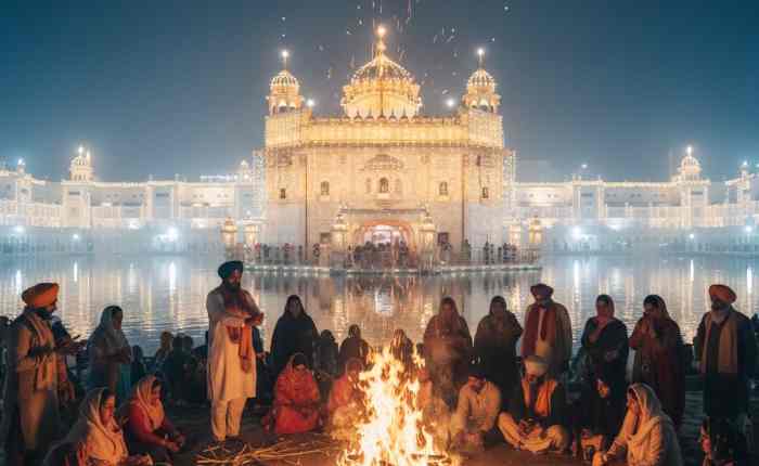 Lohri Paying at the Gurudwara
