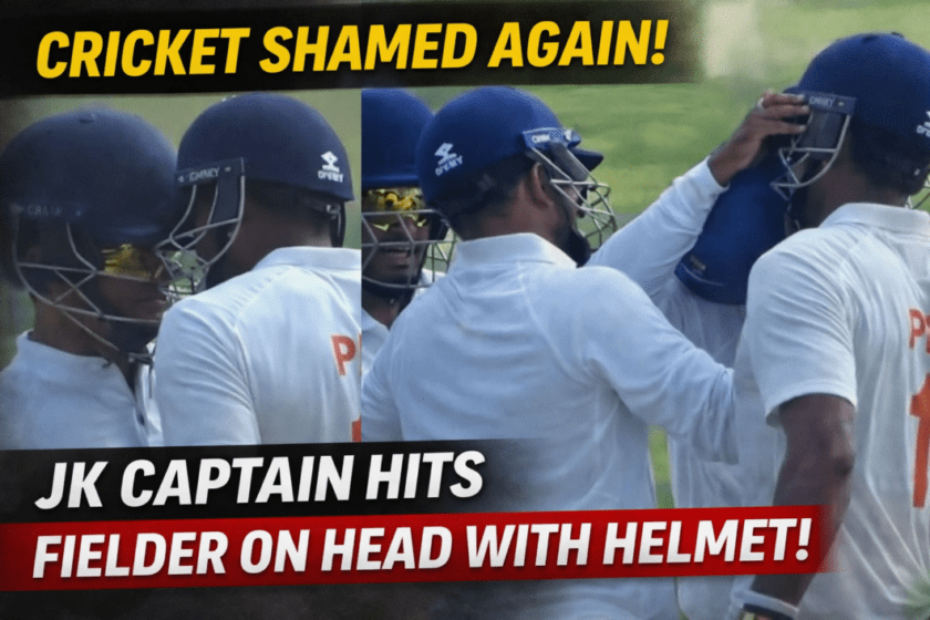 Cricket is once again put to shame! Jammu and Kashmir captain hits fielder on the head with helmet