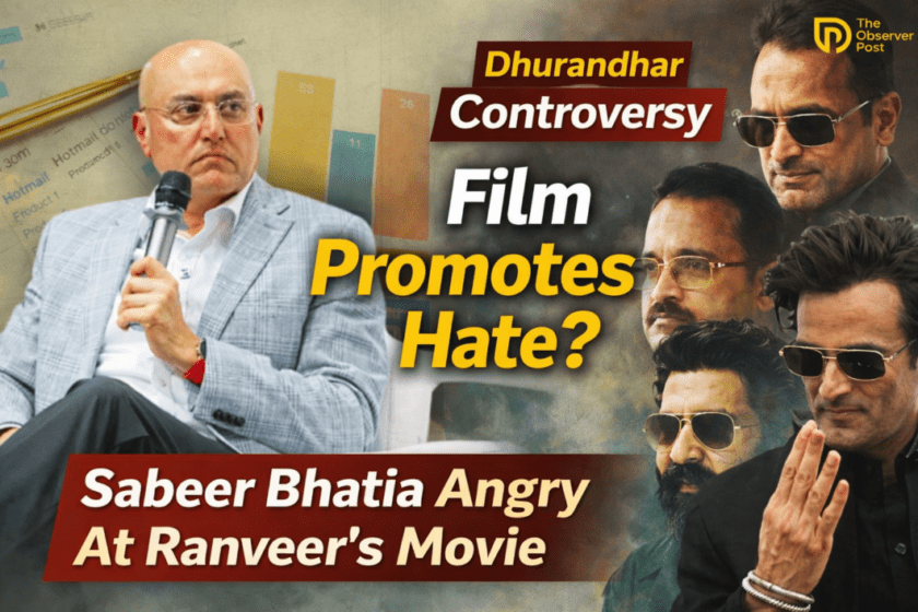 Hotmail Co-Founder Sabeer Bhatia lashed out at 'Dhurandhar', saying, "This film promotes hatred."