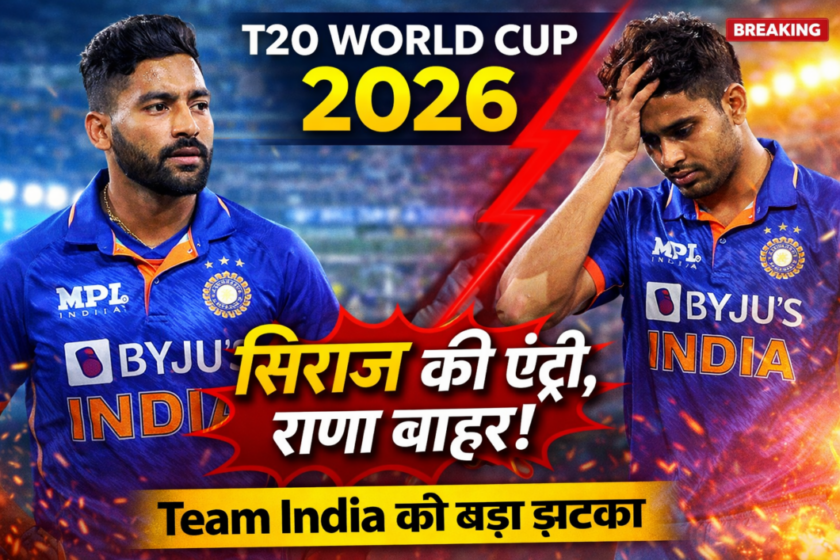 T20 World Cup 2026: Injured Harshit Rana out, Siraj makes a strong comeback!