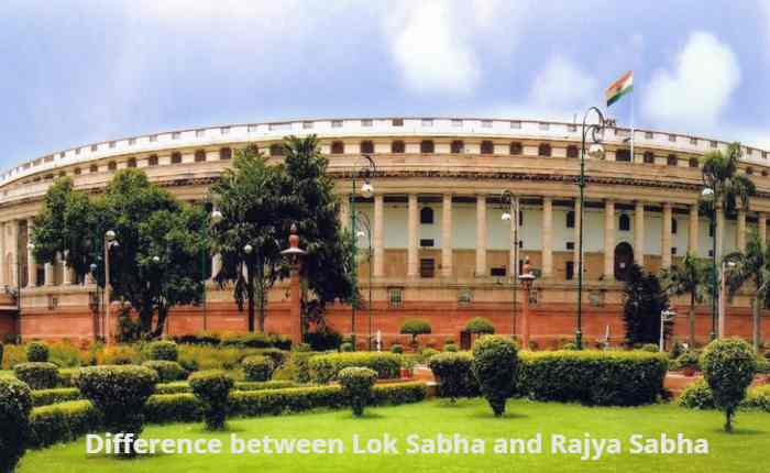 Difference between Lok Sabha and Rajya Sabha